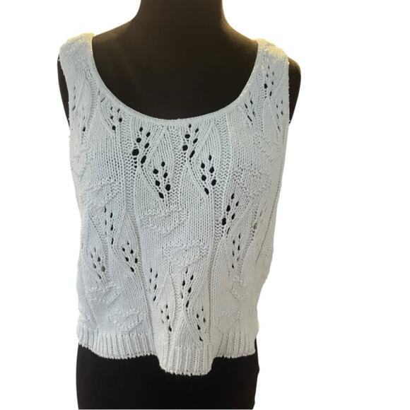 Vtg Heart Twee Crop Knit Sweater Tank Top Size S Coquette Feminine Girlhoodcore - Picture 3 of 8